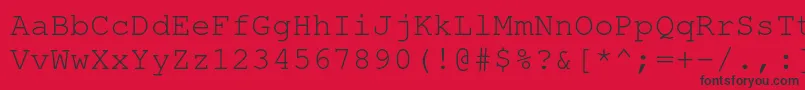 Fonte NimbusmonoRegular – fontes pretas em um fundo vermelho