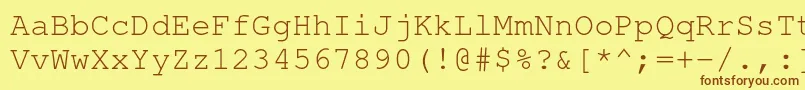 NimbusmonoRegular Font – Brown Fonts on Yellow Background