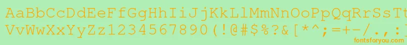 NimbusmonoRegular Font – Orange Fonts on Green Background