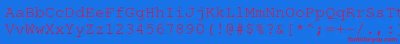 NimbusmonoRegular Font – Red Fonts on Blue Background