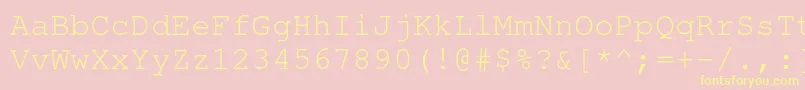 NimbusmonoRegular Font – Yellow Fonts on Pink Background