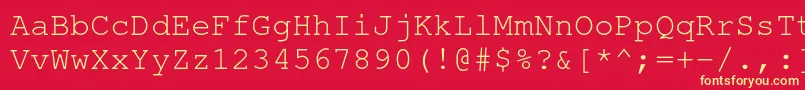 Шрифт NimbusmonoRegular – жёлтые шрифты на красном фоне