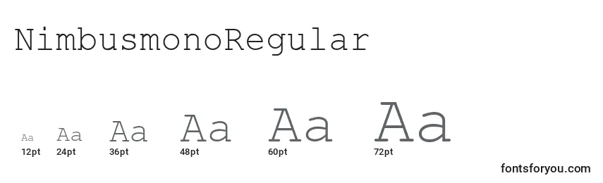 NimbusmonoRegular Font Sizes