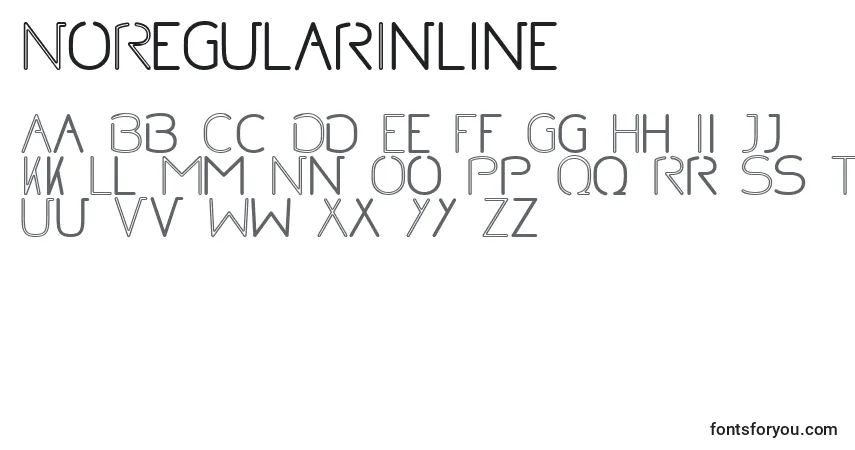 NoRegularInline Font – alphabet, numbers, special characters