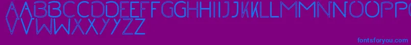 Fonte NoRegularInline – fontes azuis em um fundo violeta