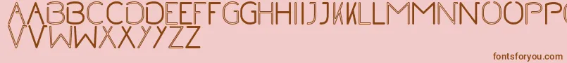 Fonte NoRegularInline – fontes marrons em um fundo rosa