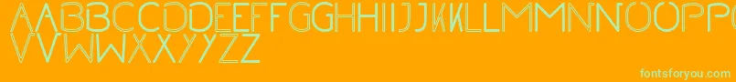 NoRegularInline Font – Green Fonts on Orange Background