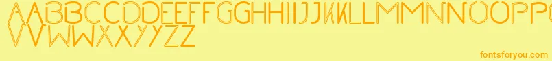NoRegularInline-fontti – oranssit fontit keltaisella taustalla