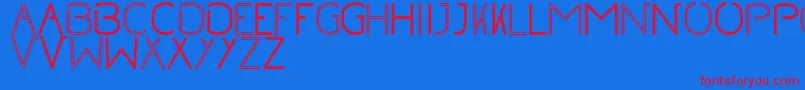 NoRegularInline Font – Red Fonts on Blue Background