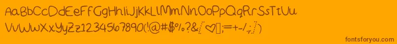 Mwbubbly Font – Brown Fonts on Orange Background