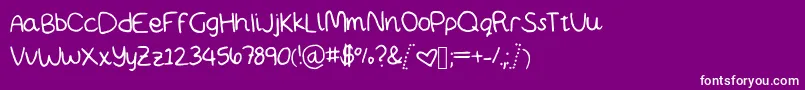 Mwbubbly Font – White Fonts on Purple Background