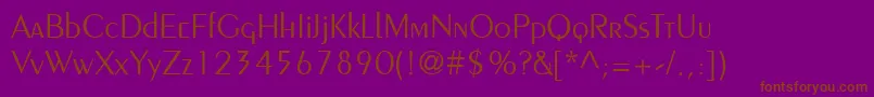 Eiffel-Schriftart – Braune Schriften auf violettem Hintergrund