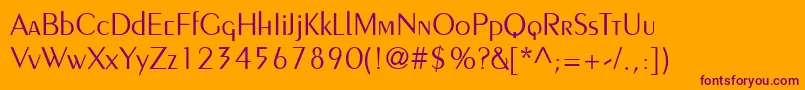 Eiffel Font – Purple Fonts on Orange Background