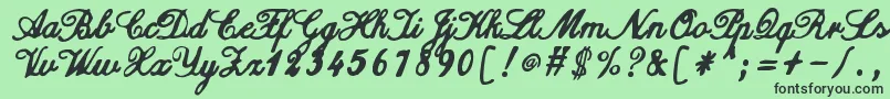 Fonte ZaiCalligraphyscripthandwritten – fontes pretas em um fundo verde