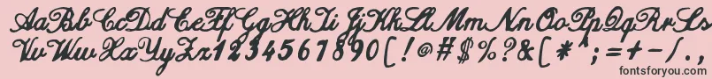 ZaiCalligraphyscripthandwritten Font – Black Fonts on Pink Background