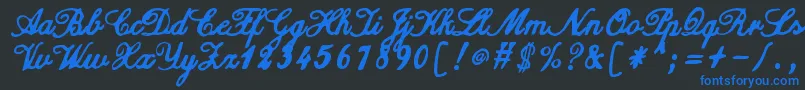 ZaiCalligraphyscripthandwritten Font – Blue Fonts on Black Background