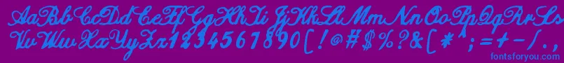 ZaiCalligraphyscripthandwritten-Schriftart – Blaue Schriften auf violettem Hintergrund