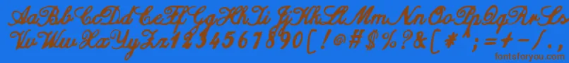 ZaiCalligraphyscripthandwritten-fontti – ruskeat fontit sinisellä taustalla