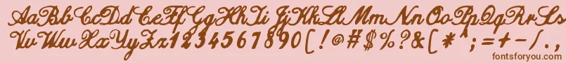 More about ZaiCalligraphyscripthandwritten Font ZaiCalligraphyscripthandwritten Font – Brown Fonts on Pink Background