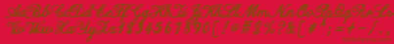 ZaiCalligraphyscripthandwritten Font – Brown Fonts on Red Background