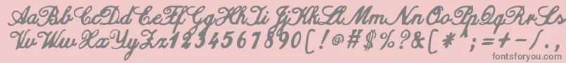 ZaiCalligraphyscripthandwritten Font – Gray Fonts on Pink Background