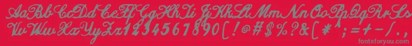 フォントZaiCalligraphyscripthandwritten – 赤い背景に灰色の文字