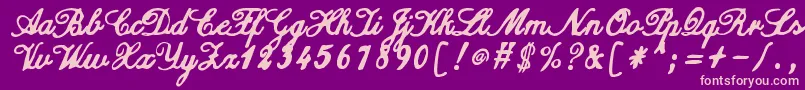 ZaiCalligraphyscripthandwritten Font – Pink Fonts on Purple Background