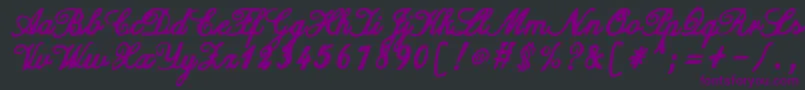 ZaiCalligraphyscripthandwritten-Schriftart – Violette Schriften auf schwarzem Hintergrund