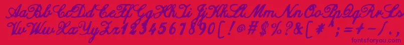 ZaiCalligraphyscripthandwritten Font – Purple Fonts on Red Background