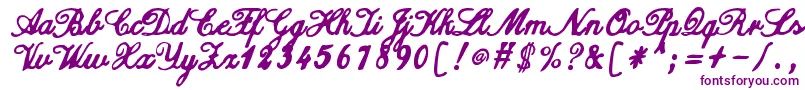 ZaiCalligraphyscripthandwritten Font – Purple Fonts on White Background