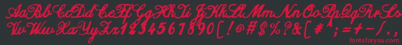 ZaiCalligraphyscripthandwritten Font – Red Fonts on Black Background