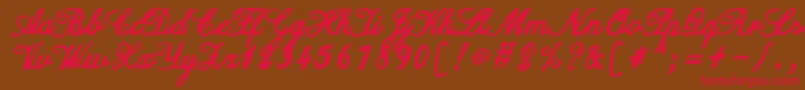 ZaiCalligraphyscripthandwritten Font – Red Fonts on Brown Background