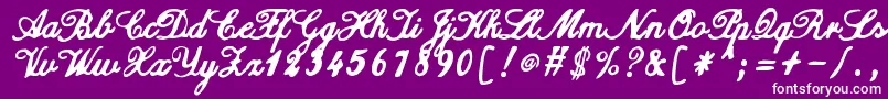 ZaiCalligraphyscripthandwritten Font – White Fonts on Purple Background