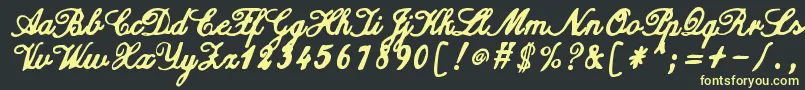 ZaiCalligraphyscripthandwritten-Schriftart – Gelbe Schriften auf schwarzem Hintergrund