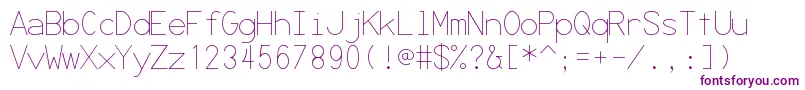 Secret ffy-Schriftart – Violette Schriften auf weißem Hintergrund