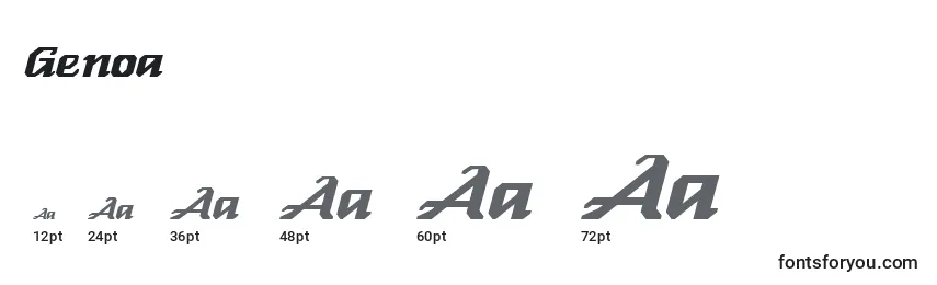 Размеры шрифта Genoa