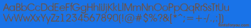Avant17-Schriftart – Braune Schriften auf blauem Hintergrund