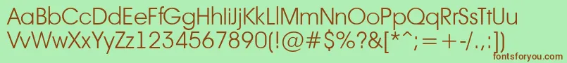 Avant17 Font – Brown Fonts on Green Background