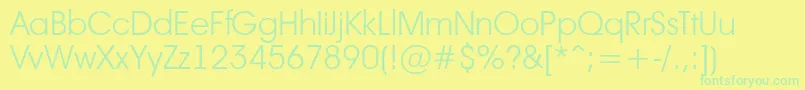 Avant17-Schriftart – Grüne Schriften auf gelbem Hintergrund