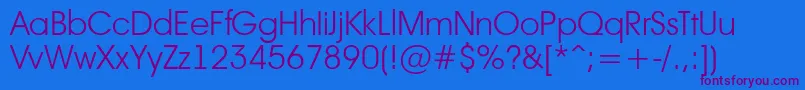 Avant17 Font – Purple Fonts on Blue Background