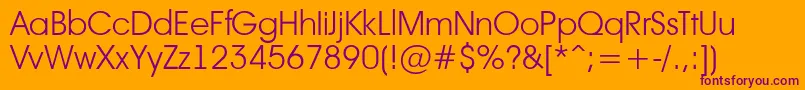 Weitere Informationen zur Avant17-Schriftart Avant17-Schriftart – Violette Schriften auf orangefarbenem Hintergrund