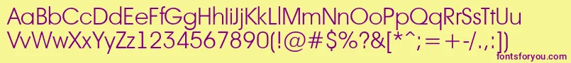 Avant17 Font – Purple Fonts on Yellow Background