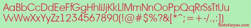 Avant17 Font – Red Fonts on Green Background
