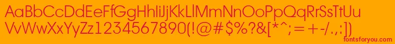 Avant17 Font – Red Fonts on Orange Background