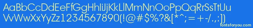 Avant17 Font – Yellow Fonts on Blue Background