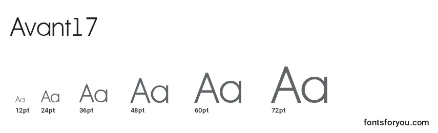 Размеры шрифта Avant17