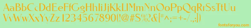 NevadalhRegular-Schriftart – Orangefarbene Schriften auf grünem Hintergrund