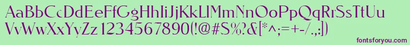 NevadalhRegular Font – Purple Fonts on Green Background