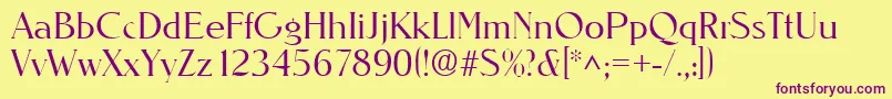NevadalhRegular Font – Purple Fonts on Yellow Background