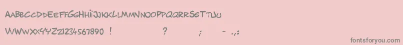 MusicosVariantComics-fontti – harmaat kirjasimet vaaleanpunaisella taustalla